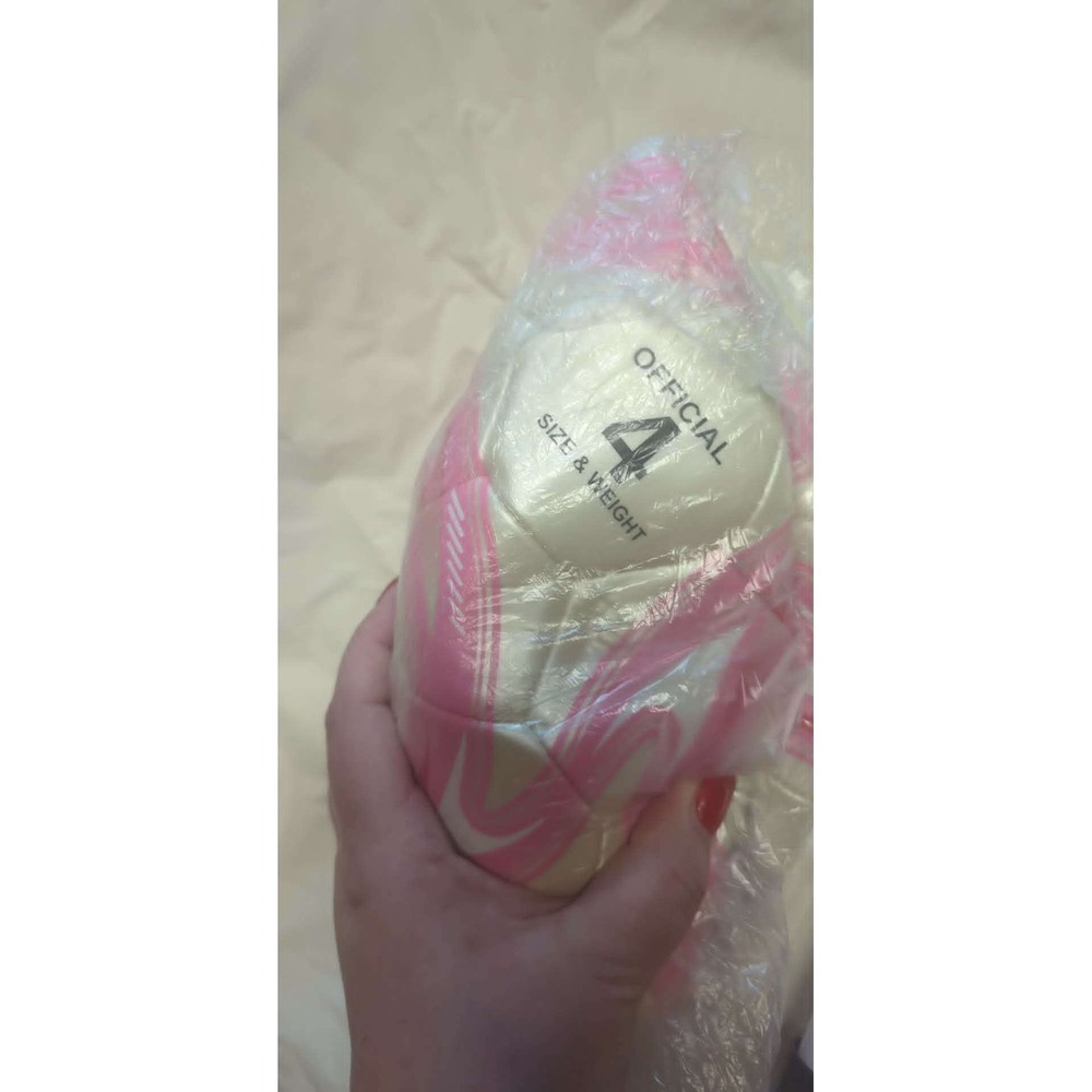 Pink and White Size 4 Soccer Ball with Pump and Needles‎ 32 Panel Youth Training - Picture 5 of 6